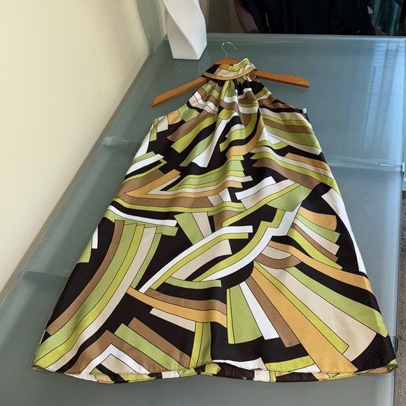 Like NEW MICHAEL Michael Kors Multicolored SILK Dress Wedding Guest Dress Size 2 - Picture 1 of 6